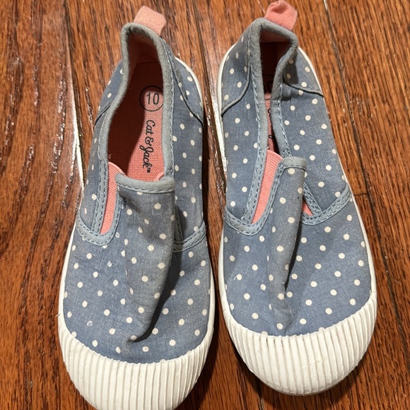 Cat & Jack girls polka dot slip on sneaker size 10 - Picture 2 of 9